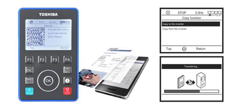 Image: The inverter has an LCD operation panel with a large screen as a standard feature.