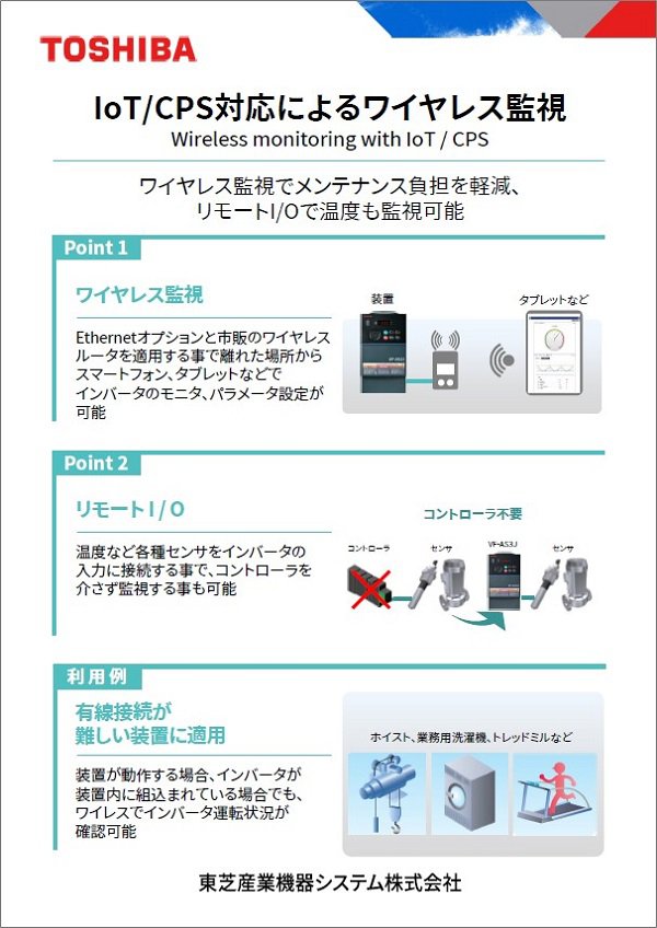 ＩоＴ／ＣＰＳ対応によるワイヤレス監視 説明パネル 画像