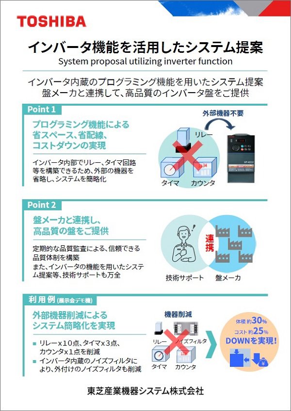 インバータ機能を活用したシステム提案 説明用パネル 画像